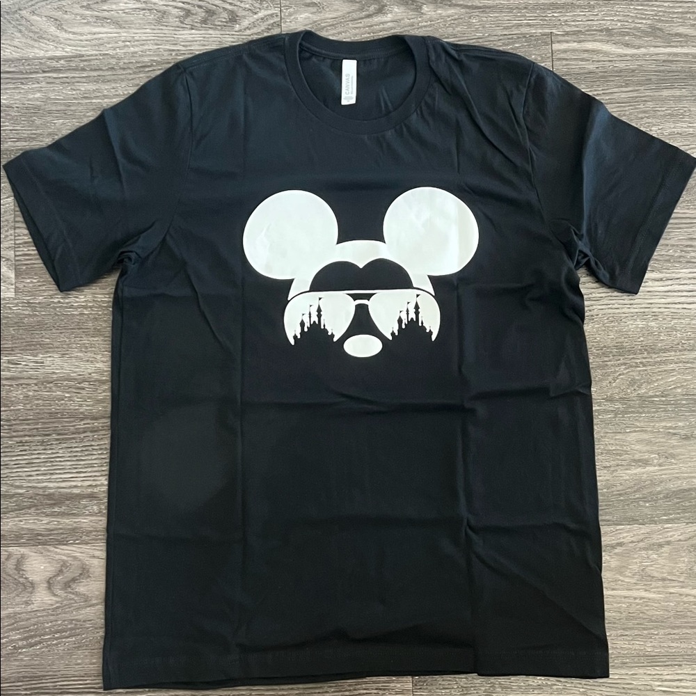 NEW custom screen print Disney Mickey Mouse tshirt sz XL black